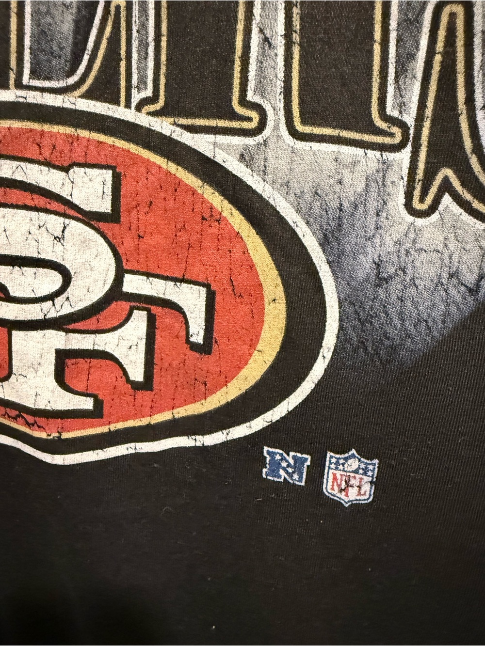 San Francisco 49ers NFL Nfc double graphic big print Black Graphic Tee mens XL image 4